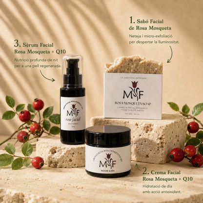 Ritual Facial Deluxe | Rosa Mosqueta verge & Q10 (Pack 3 passos)