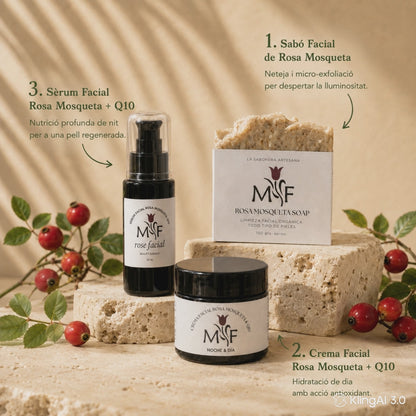 Ritual Facial Deluxe | Rosa Mosqueta verge & Q10 (Pack 3 passos)